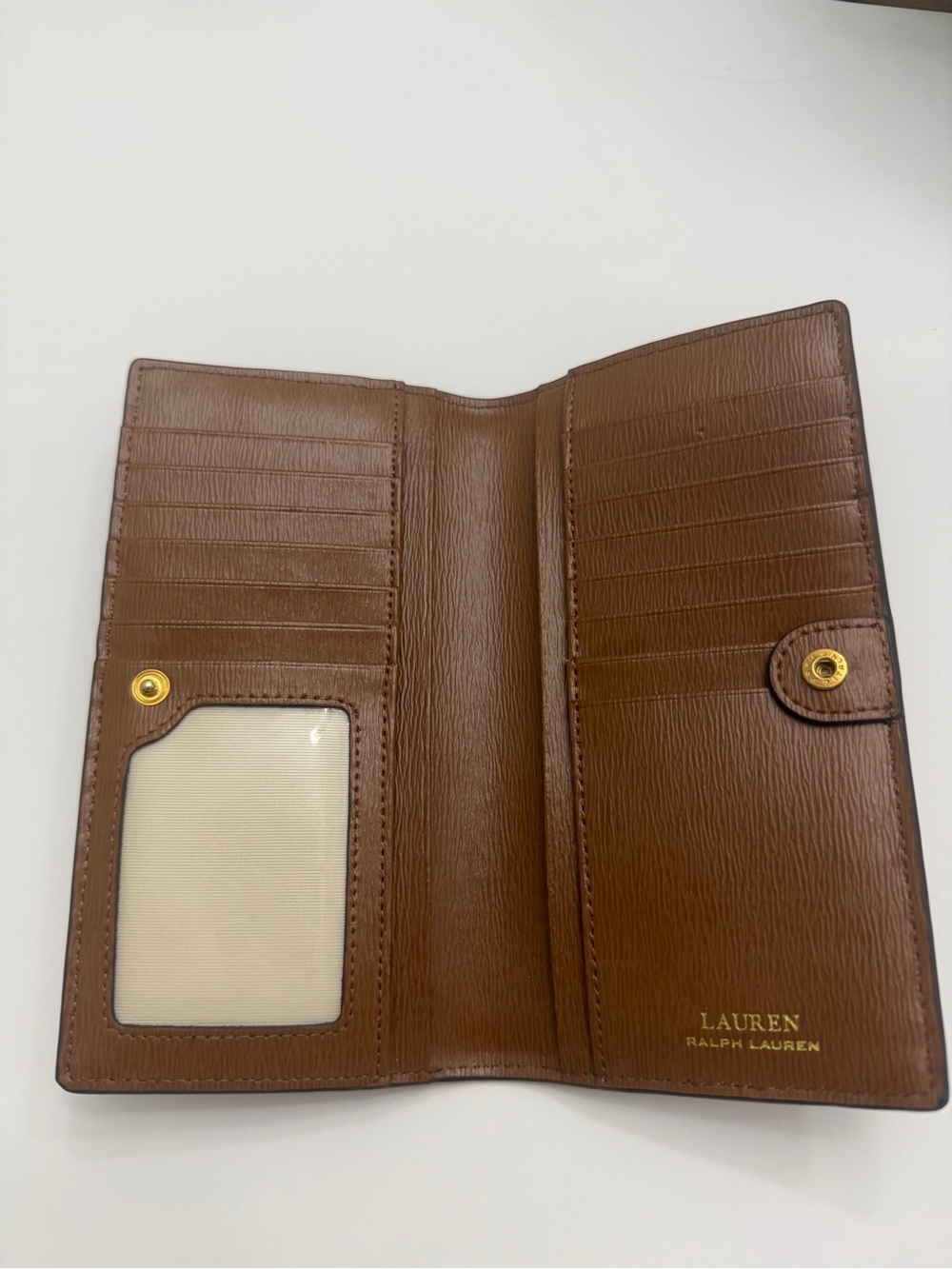 Lauren Ralph Lauren Brown Wallet Gold-Tone Hardware